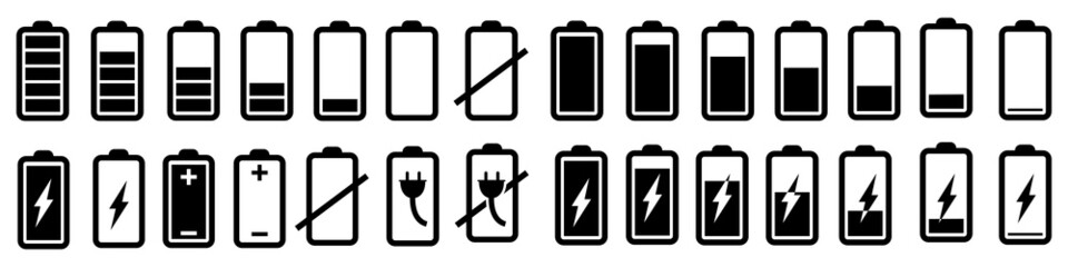Fototapeta Battery charge icon vector. indicator battery illustration symbol. accumulator logo. obraz