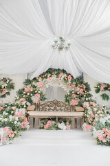 Fototapeta na wymiar Beautiful decoration Malay wedding ceremony.
