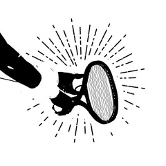 Close-up of hands holding a tennis racket and a ball