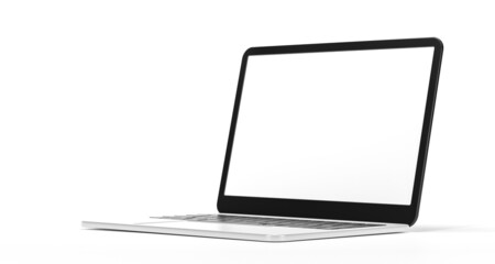 Laptops mockup with blank white screen for your design isolate on white background. 3d render illustration
