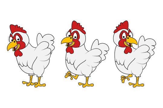 cute hen cartoon illustration design