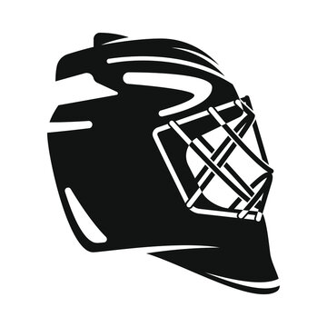 Black ice hockey goalkeeper helmet or mask