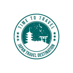 Japan travel destination grunge rubber stamp vector