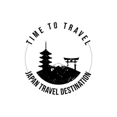 Japan travel destination grunge rubber stamp vector