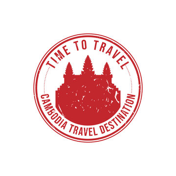  Cambodia travel destination grunge rubber stamp vector