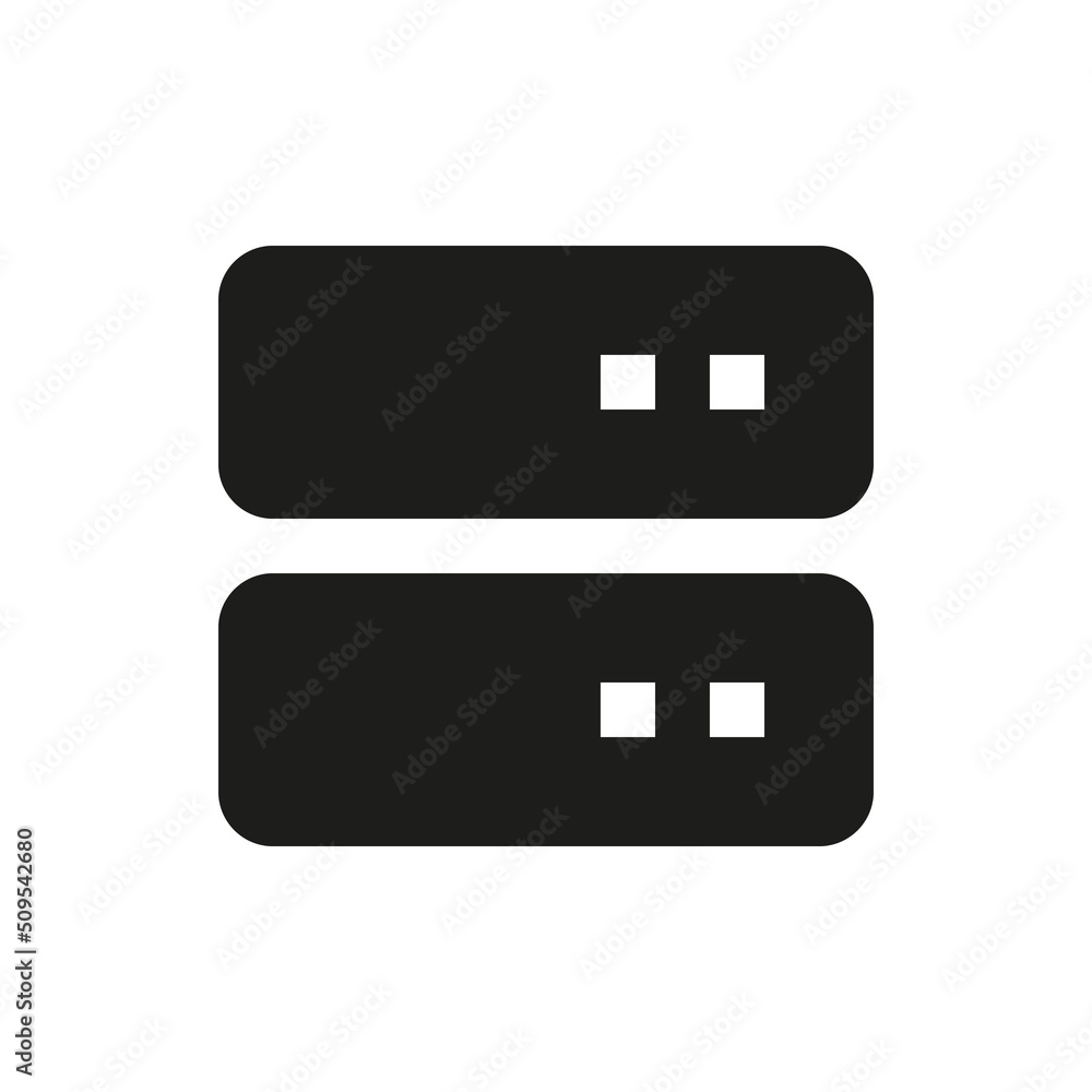 Poster data server solid icon. data storage glyph vector symbol.