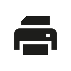 Print document solid icon. Page printing glyph vector symbol.