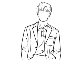 man wearing a suit making a confident gesture. Hand written lettering isolated on white background.Vector template for poster, social network, banner, cards.