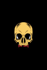 Skull gold vector illustration