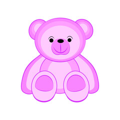 Fototapeta na wymiar Cute teddy bear vector isolated on white. Toy teddy icon.