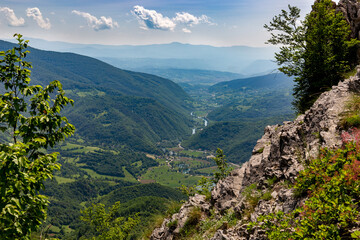 Fototapeta na wymiar Mountain landscape in the central part of Bosnia and Herzegovina. Summer day.