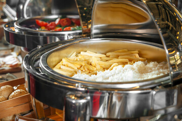 Food buffet catering in restaurant