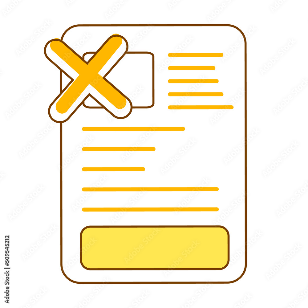 Poster decline application semi flat color vector object. full sized item on white. resume for job. candida