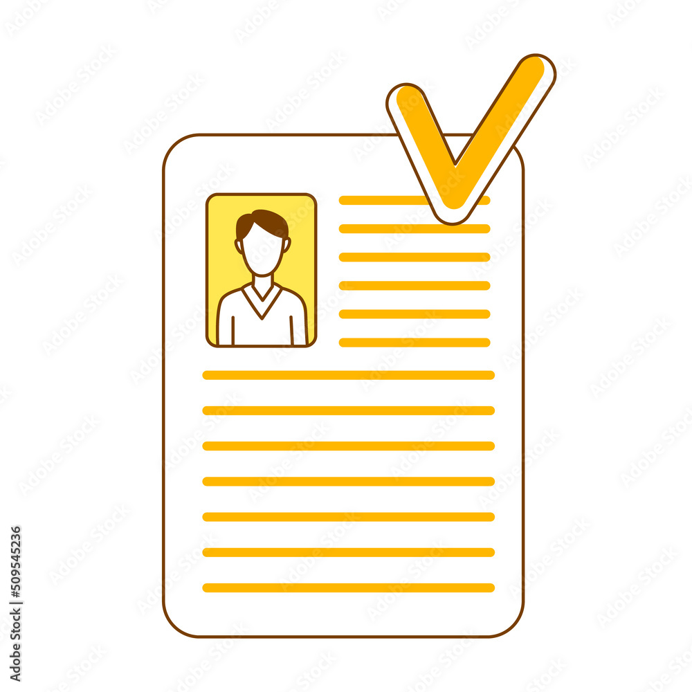Poster approve application semi flat color vector object. full sized item on white. resume for job. accept 