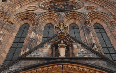 Details of the architecture of an ancient cathedral in England