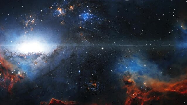 bright universe filled with nebula clouds.