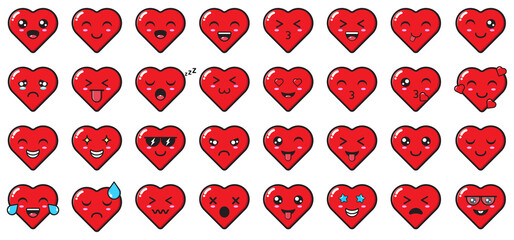 Cute love emoticon cartoon illustration