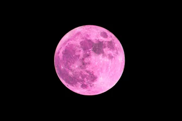 Cercles muraux Pleine lune Pink Moon. Snow moon. Super full moon with dark background. Madrid, Spain, Europe. Horizontal Photography. 24. February. 2024. Moon. Supermoon. Sulfur. Conjunction. Venus. Saturn. Jupiter.