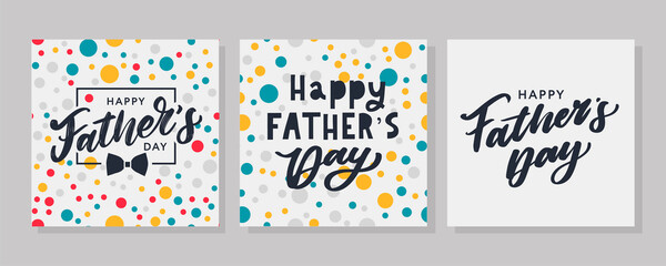 Happy Father's Day Calligraphy greeting card. Banner Vector illustration.