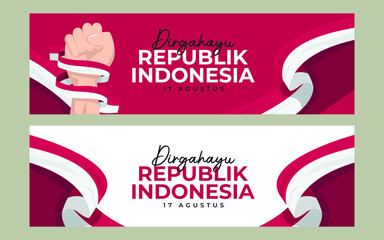 Indonesia waving flag independence day design template. 17 august