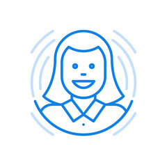 Avatar character vector line icon social media female user portrait personal profile head