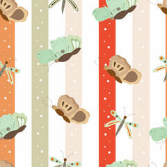 seamless pattern with cute butterfly background