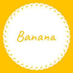 Border with Banana for banner, poster, and greeting card