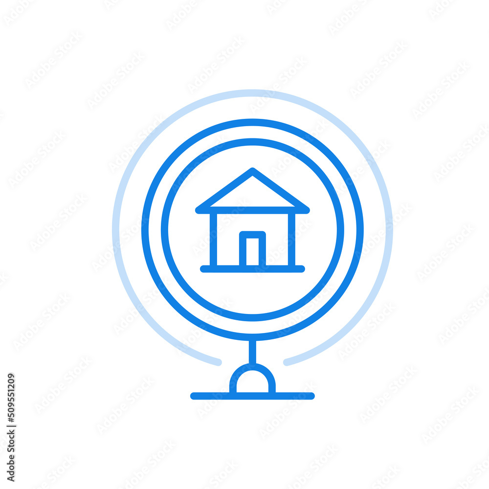 Aufkleber Smart home symbol vector line icon. Modern online technologies with concept of full automation.
