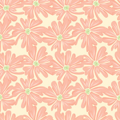 Fototapeta na wymiar Pastel Flowers, Floral Seamless Pattern Background