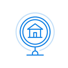 Smart home symbol vector line icon. Modern online technologies with concept of full automation.