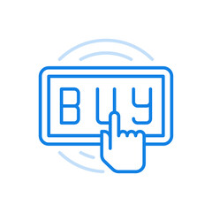 Online shopping registration vector line icon. Marketing payment custom estore application.