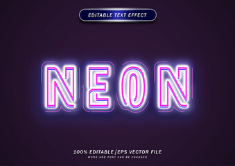 Neon text editable effect