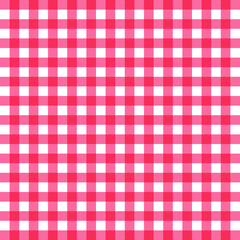 Red Gingham seamless pattern. Texture from rhombus, squares for - plaid, tablecloths, clothes, shirts, dresses, paper, bedding, blankets, quilts and other textile products. Vector illustration.