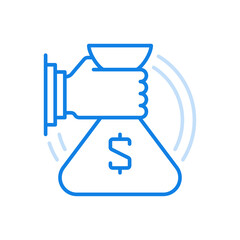 Obraz premium Financial aid issuance vector line icon. Investment support and bank loan.