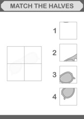 Match halves of Glasses. Worksheet for kids