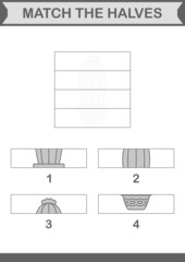 Match halves of Cactus. Worksheet for kids