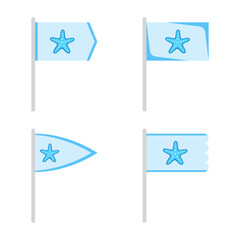 Set of colored Flags with Starfish