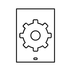 Black line icon for Mobile service