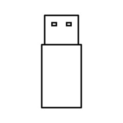 Black line icon for USB