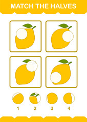 Match halves of Lemon. Worksheet for kids