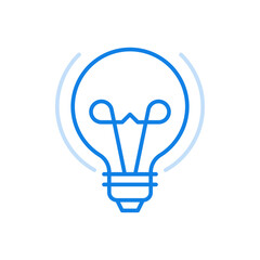 Electric light bulb vector line icon. Innovative technological invention of lighting and brilliance.