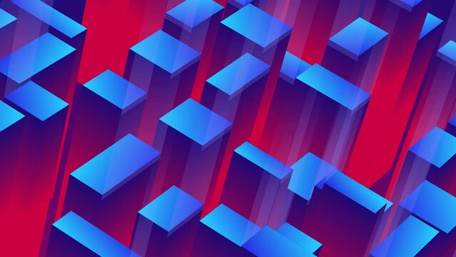 Abstract geometric cubic colorful background. isometric 3d rendering