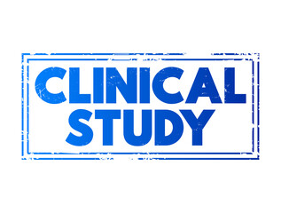Clinical Study - type of research study that tests how well new medical approaches work in people, text concept stamp
