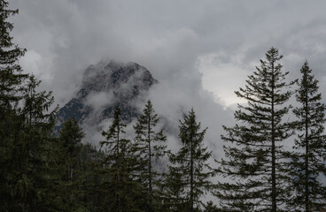clouds over mountain top
