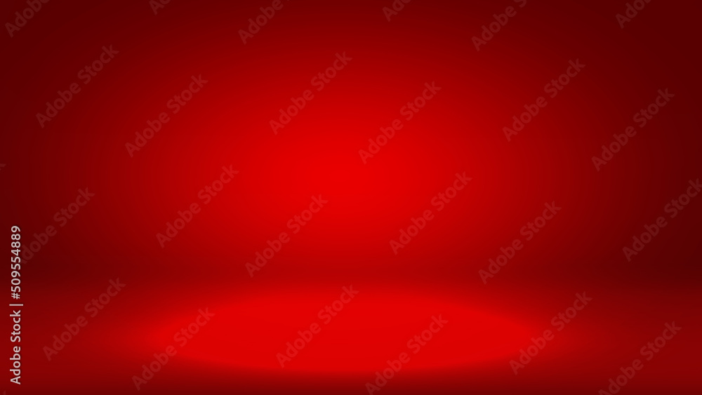 Poster red background abstract gradient spotlight room texture background. studio backdrop wallpaper light 