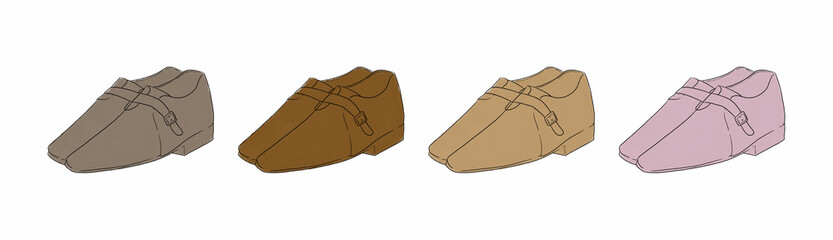 ブラウンの革靴のイラストセット - obrazy, fototapety, plakaty