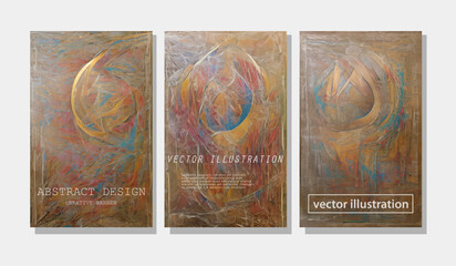 Beautiful illustration minimalist marble abstract painting. Vertical banner.