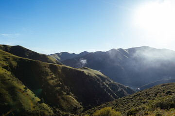 Arising fog nature mist mountains magic high altitude sunrise landscape
