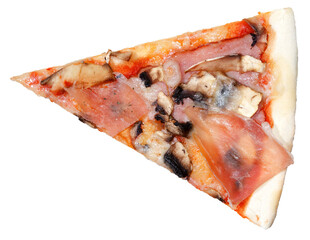 Slice of pizza on a transparent background