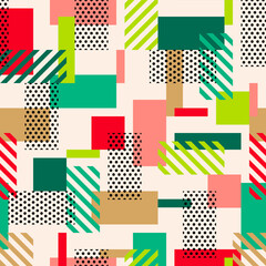 Fototapeta premium Simple geometric elements pattern for christmas and new year holidays.